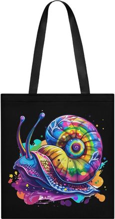 Generic Cool Snail Rainbow Colors Tote Bag for Women Men Shoulder Bags Purses Pouch Handbags