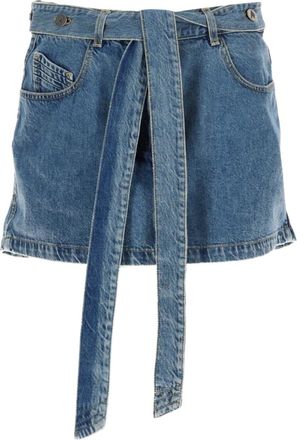 The Attico Denim Solid Mini Skirt