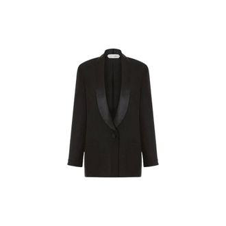 Alberta Ferretti Contrast collar georgette evening jacket - female - Alberta Ferretti - Blazers - Black - XS - Jackets
