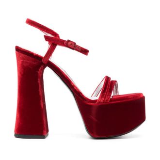Philosophy di Lorenzo Serafini Schoenen, Dames, Rood, 38 EU, Leer, High Heel Sandalen