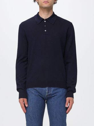 A.P.C. A. P.C. Polo in maglia di lana merino a maniche lunghe con colletto a costine