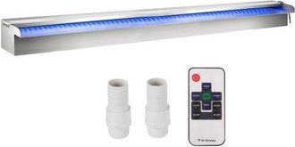OEM Fuente Rectangular Para Piscina Acero Inoxidable Cascadas Para Piscinas 90 X 11,5 X 8 Cm Fuente De Piscina Exterior Flujo De Agua Con Tira Led De Colo