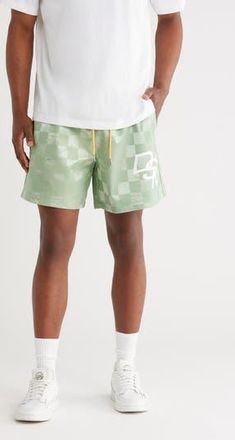 Diet Starts Monday Checkered Shorts in Sage at Nordstrom Rack, Size Small