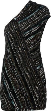 Missoni 2000s metallic one-shoulder top - women - Rayon/Wool/Polyester/Cupro/Nylon - 42 - Black