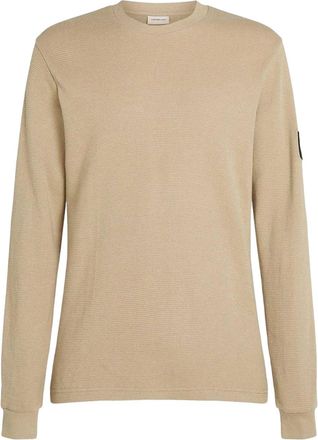 Calvin Klein Heren Wafel Top met lange mouwen (Khaki)