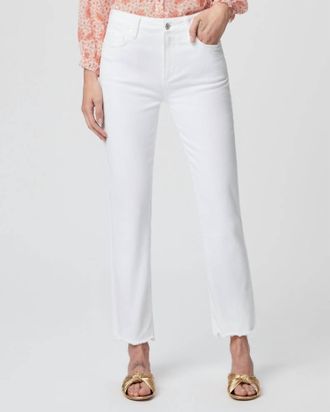 Paige Cindy High-Rise Straight Leg Jeans In White