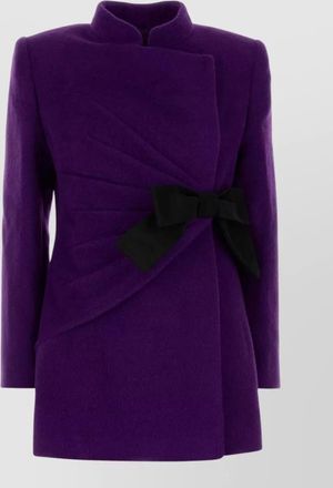 Valentino Garavani wool blend blazer asymmetric design bow
