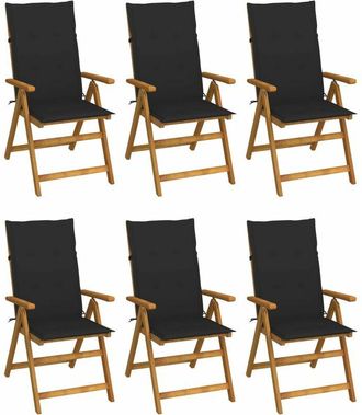 vidaXL Vidaxl - Sillas De Jard&iacute;n Plegables 6 Uds Y Cojines Madera Maciza Acacia