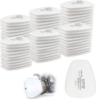 OEM Paquete De 60 Filtros De Algod&oacute;n 3m, Filtros Para Mascarillas Faciales Completas, Filtros De Inserci&oacute;n 5n11 Cn, Filtros De Algod&oacute;n Para 6000, 6200, 68