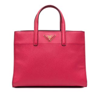 Prada Pink Saffiano Soft Triple Pocket Tote