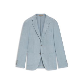 BOSS Slim-fit jacket in wool, silk and linen