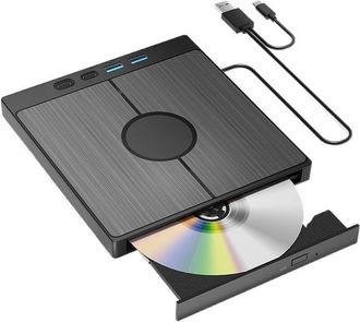 OEM Lecteur Dvd Externe - Usb 3.0 Et Type-c - Compatible Windows Et Mac - Lecture Et Ecriture Cd Dvd - Hub 7 En 1 Avec Lecteur Sd Tf - C&acirc;ble Int&eacute;gr&eacute; - 1 P