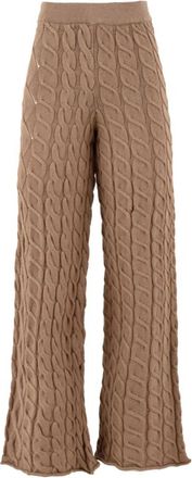 Akep Wijde broek - Dames - Wijde Broeken - Bruin - M - Polyester - Broeken