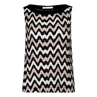 Betty & Co Tops, Dames, Veelkleurig, M, Mouwloze gestructureerde shirt