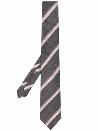 Brunello Cucinelli stripe-print tie - Grey