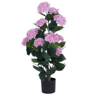 Hhg [nunca Usado] Hortensia Artificial Hhg-040, Planta Decorativa, Hortensia Artificial, Planta Artificial, Para Exterior, Polietileno, 90 X 50 X 50 Cm, R