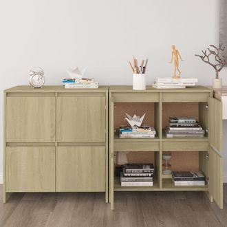 vidaXL Vidaxl - Aparadores 2 Uds Madera De Ingenier&iacute;a Roble Sonoma 70x41x75 Cm