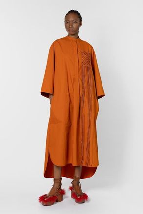 Roksanda Ilincic Poska Cotton Shirt Dress in Cinnamon at Nordstrom, Size 12