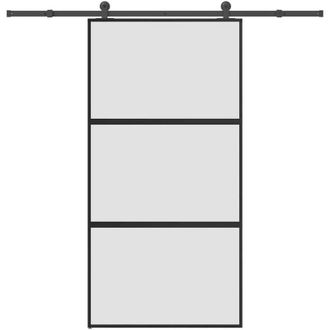 vidaXL Vidaxl - Puerta Corredera Set Herrajes Vidrio Templado Aluminio