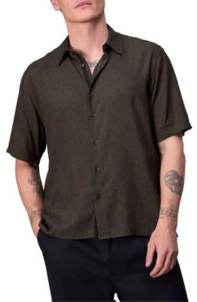 Rag & Bone Dalton Floral Short Sleeve Button-Up Shirt in Brown Floral at Nordstrom, Size Large