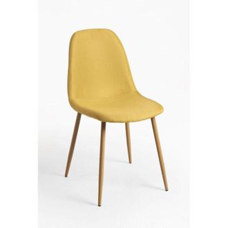 Regalos Miguel Sillas Comedor - Silla Teok Tela - Amarillo