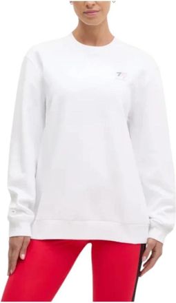Emporio Armani Hart Sweater Wit Minimalistisch Ontwerp - Dames - Sweatshirts - Wit - M - Katoen - Hoodies & sweatvesten