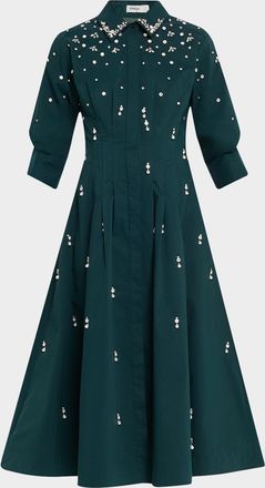 SIMKHAI Jazz Embellished A-Line Midi Dress