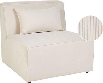 Beliani Beliani - Sillón modular de pana beige claro asiento 1 plaza moderno Lemvig
