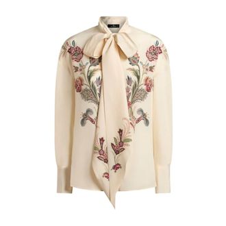 Etro Etro, Blouses, female, Beige, Size: S Silk Blouse