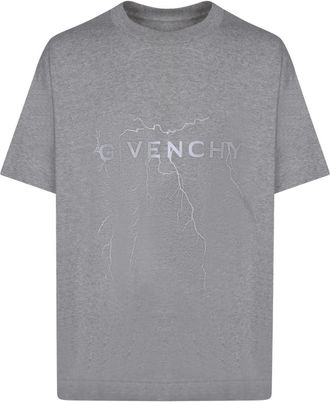 Givenchy Reflective Logo T-Shirt - Heren - T-shirts - Grijs - M - Katoen - Tops