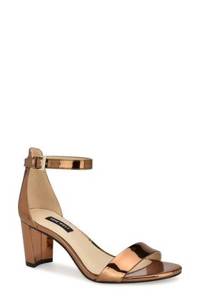 Nine West Pruce Ankle Strap Sandal in Bronze at Nordstrom, Size 6.5