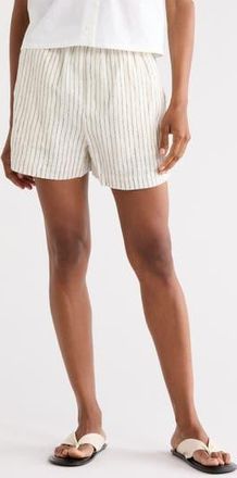 Rag & Bone Lori Stripe Linen Shorts in Ivory at Nordstrom Rack, Size Large