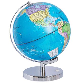 Beliani Globo Terr&aacute;queo De Mesa Moderno Giratorio Azul Con Luz Led 30 Cm Stanley