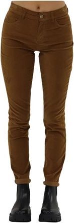 Liu Jo Divine Velvet Broek - Dames - Skinny broeken - Bruin - W27 - Katoen - Broeken