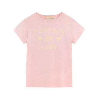 Valentino Printed Cotton T-Shirt - female - Valentino - T-Shirts - Pink - XS - Tops