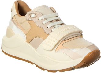 Burberry Check Canvas & Leather Sneaker