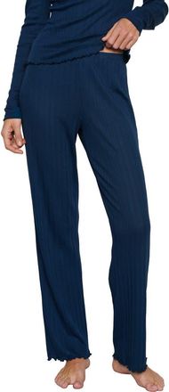 Eberjey Pointelle Rib Pajama Pants in Navy at Nordstrom, Size X-Small