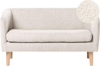 Beliani Kids Sofa Beige Boucle Upholstered with Armrests Modern 1-Seater Toddler Couch DAGALI