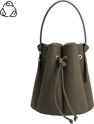 Melie Bianco Womens Laguna Recycled Vegan Leather Top Handle Bag In Olive