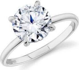 Crislu Brilliant Cut Cubic Zirconia Solitaire Ring in Pure Platinum /Clear Stone at Nordstrom, Size 5