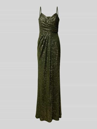 Troyden Collection Abendkleid mit Paillettenbesatz in Oliv, Gr&ouml;&szlig;e 40