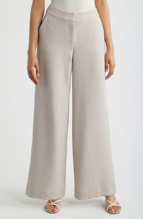 Tahari by ASL Wide Leg Pants in Straw at Nordstrom, Size 10