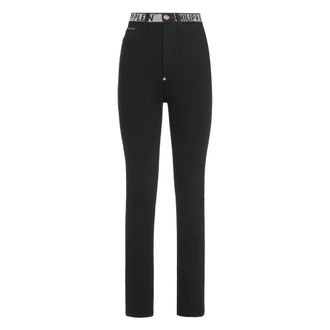 Philipp Plein Jeans, Dames, Zwart, W30, Katoen, Super High Waist Jegging