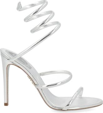 Rene Caovilla Silver Open Toe Heels