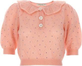 Alessandra Rich Rhinestone Sweater