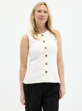 Contemporaine Womens Stretch knit cinched vest