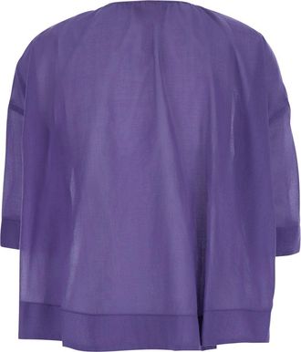 Merci Womens Blouse V-Neck Violet Viscose Blouses Shirt