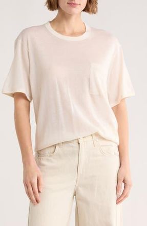 TWP Cashmere Knit Pocket T-Shirt in Ivory at Nordstrom Rack, Size X-Large