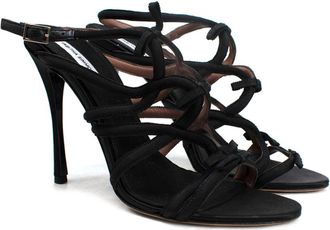 Tabitha Simmons Black Bowrama Caged Heels Size 40