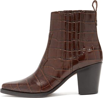 Generic Ladies Square Toe Chunky Heel Ankle Boots, Comfortable Block Heels Western Cowboy Short Booties, Fashion Pull on Outdoor Riding Boot for Party Evening